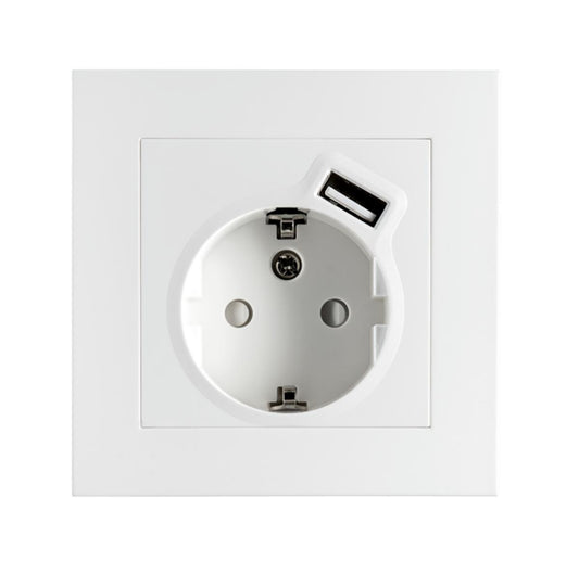 Stikkontakt Sg® STIKK IF ENK M/J + USB-A LADER - SG Armaturen