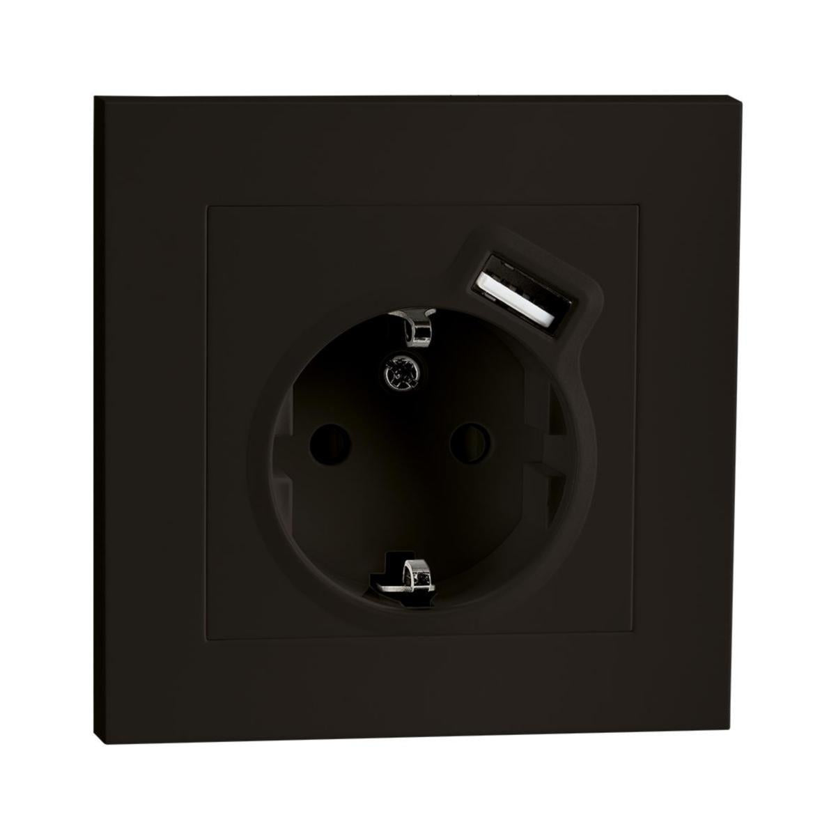 Stikkontakt Sg® STIKK IF ENK M/J + USB-A LADER - SG Armaturen