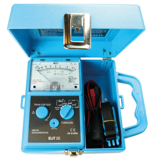 Isolasjonsmåler ELIT® 250/500/1000V  25 med kontinuitet - Nei