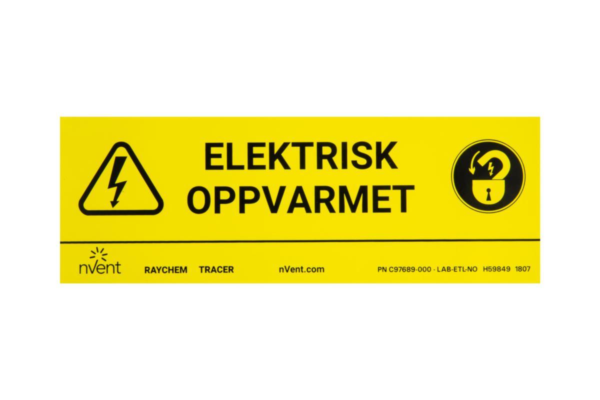 Merkeskilt Raychem ETL-N