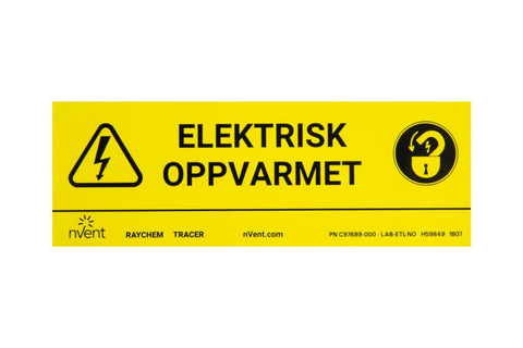 Merkeskilt Raychem ETL-N