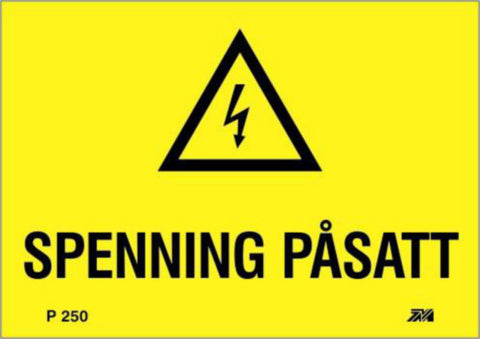 Varselskilt Melbye "Spenning påsatt"