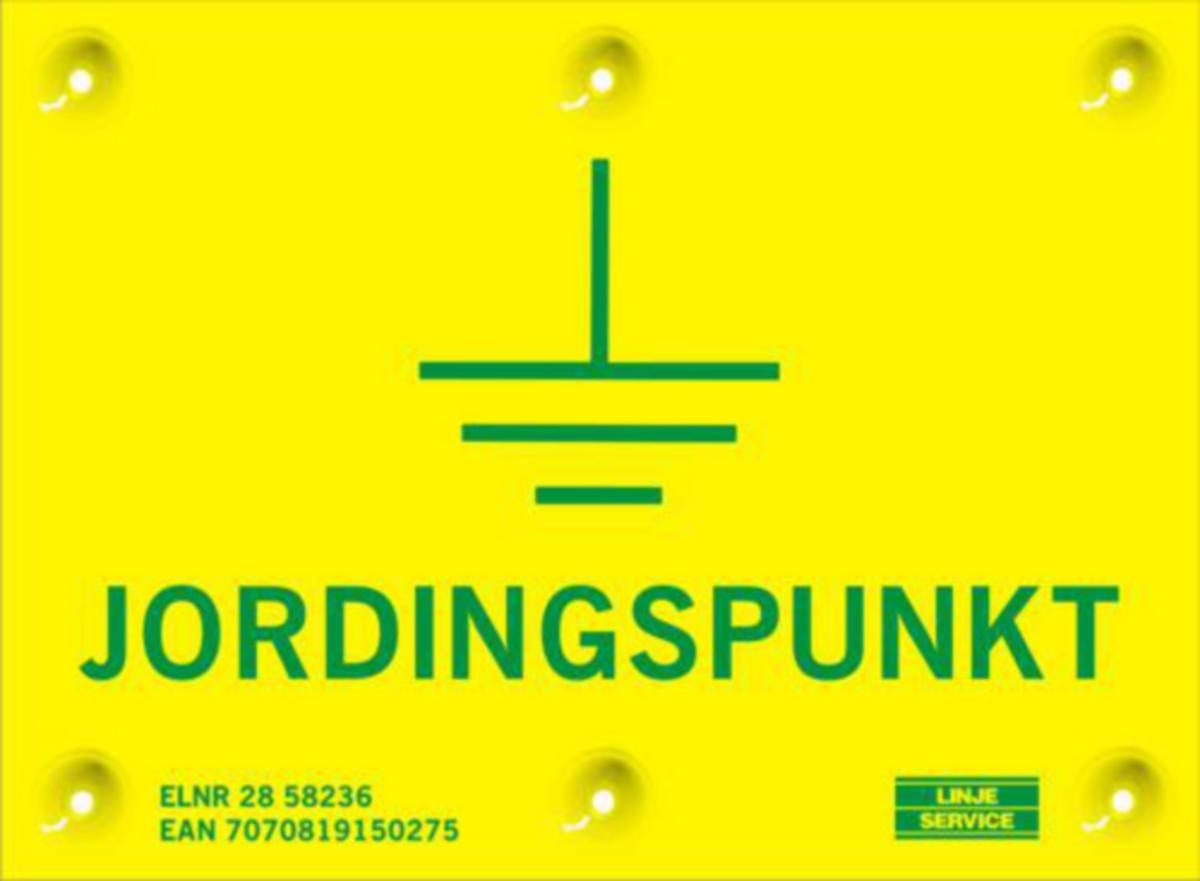 Varselskilt Linjeservice HN2S "Jordingspunkt"