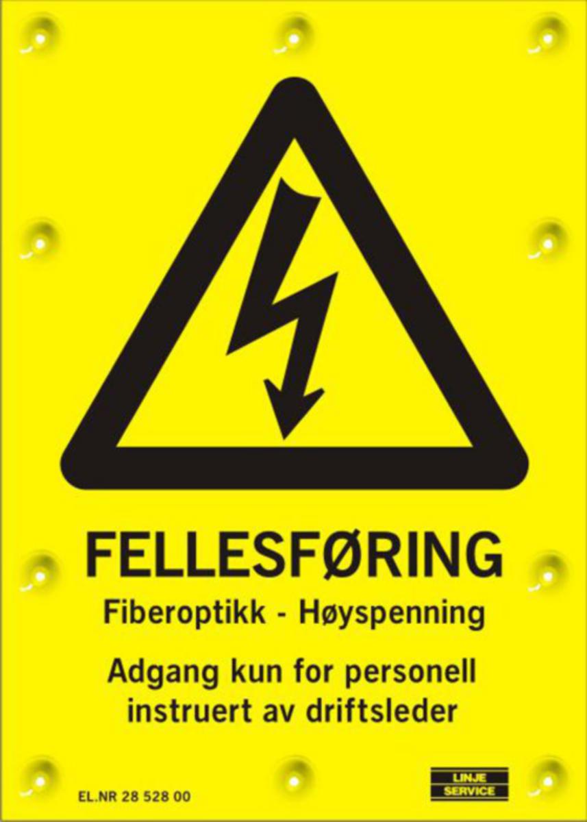 Skilt Linjeservice fiberoptikk høyspenning