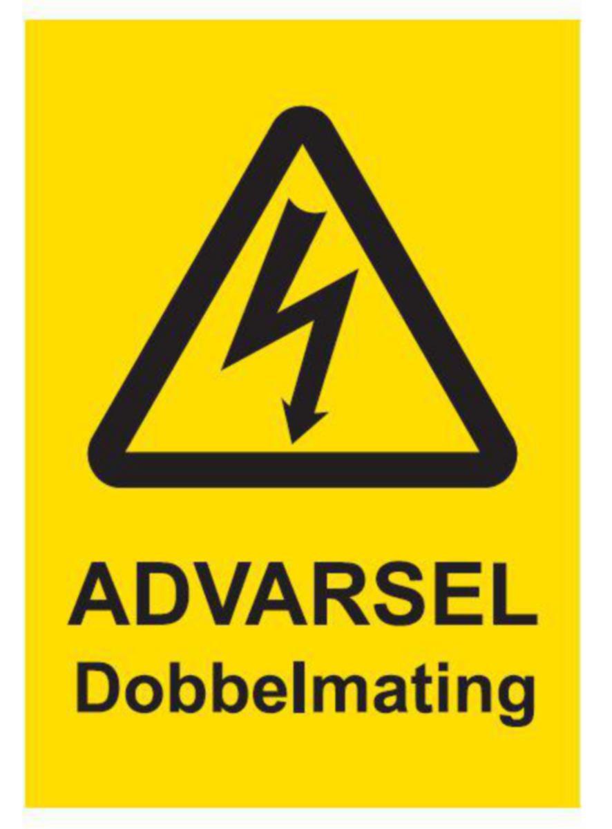 Varselskilt Melbye "Advarsel dobbelmating"