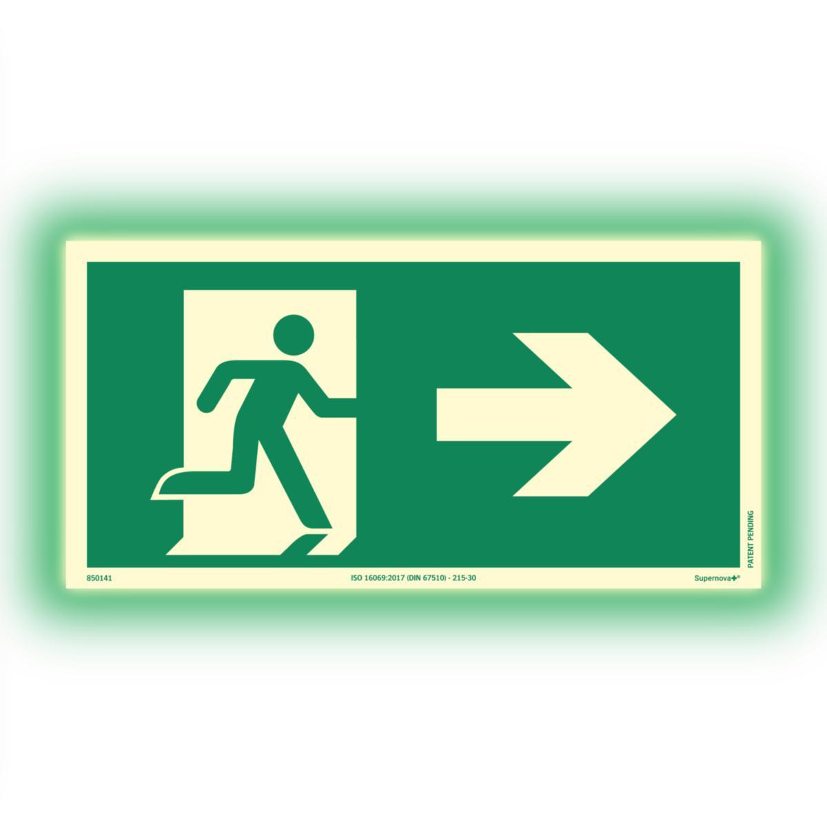 Skilt Systemtext Supernova+® Rømning