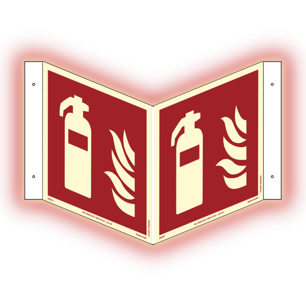 Skilt Systemtext Supernova+® Brannslukker Vinklet