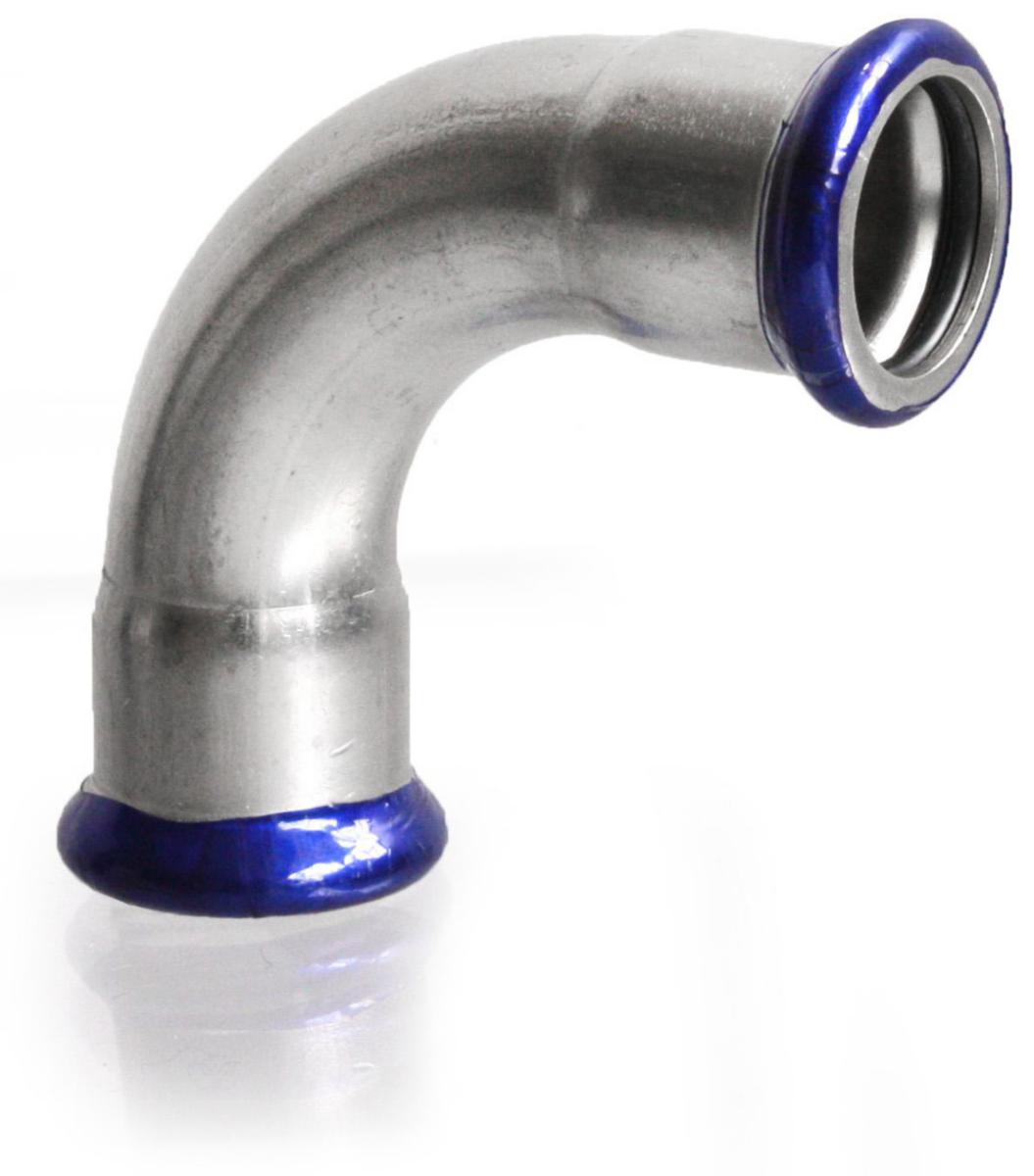 Bend 90° med 2 muffer, syrefast, A-press - a-collection