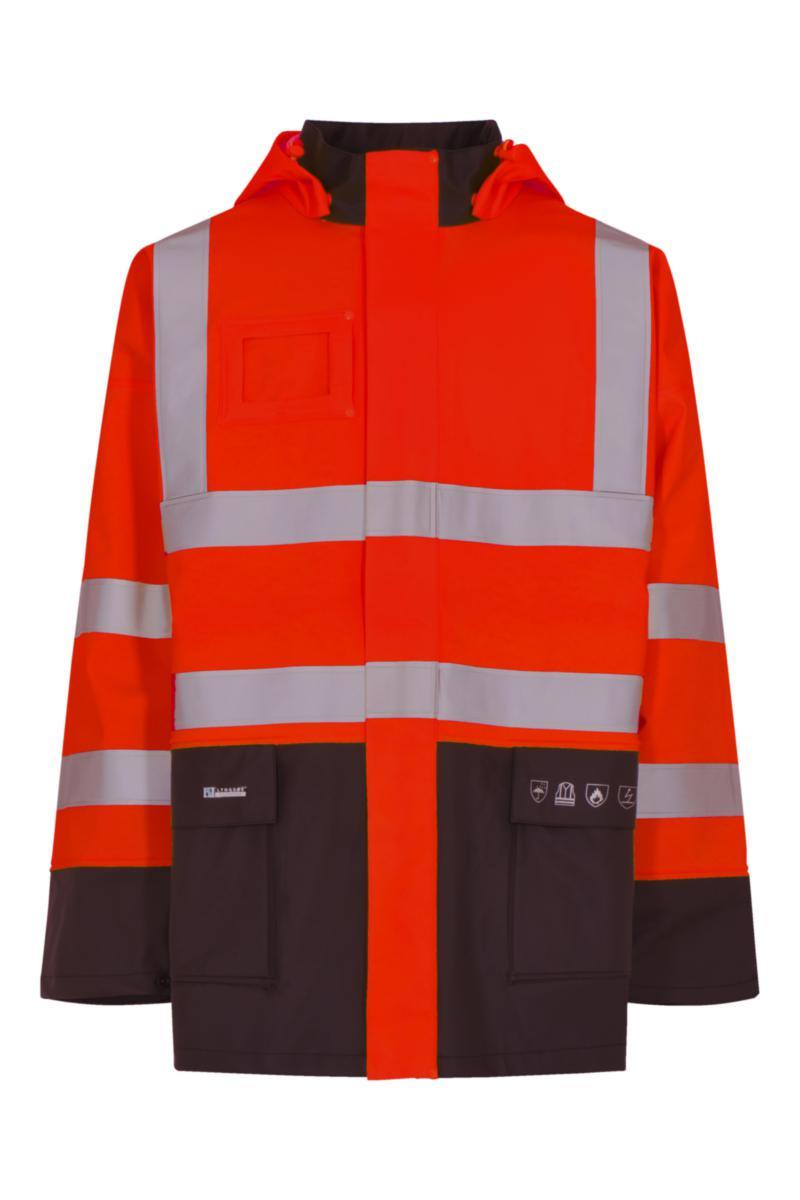 Regnjakke Lyngsøe Saturn HiVis Flammeh. Dame Rød/Marine
