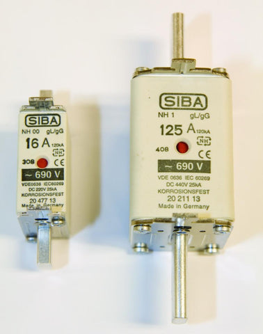 Høyeffektsikringer Siba HellermannTyton NH1 - 63