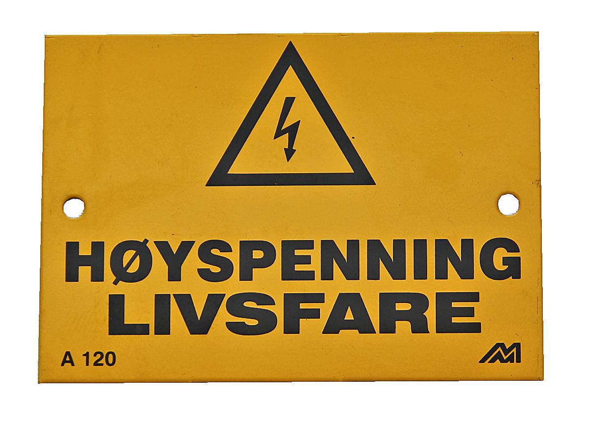 Varselskilt Melbye Høyspenning Livsfare
