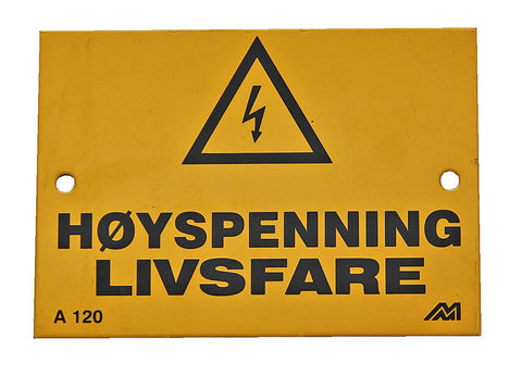 Varselskilt Melbye Høyspenning Livsfare
