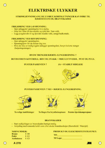Varselskilt Melbye "Elektriske ulykker"
