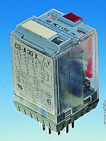 Industriréler Releco 11-pin 3 pol m/slukkediode og pol.beskytt