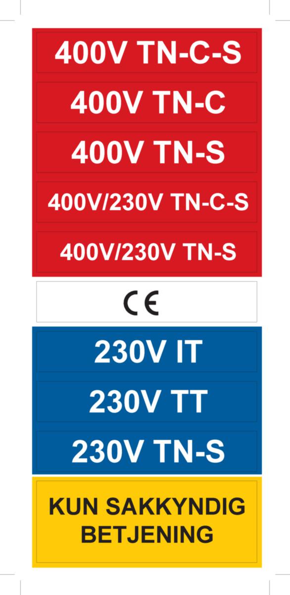 Merkeskilt for skap og tavler - Eaton