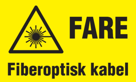 Varselskilt Hexatronic "Fare Fiberoptisk kabel" Vinyl