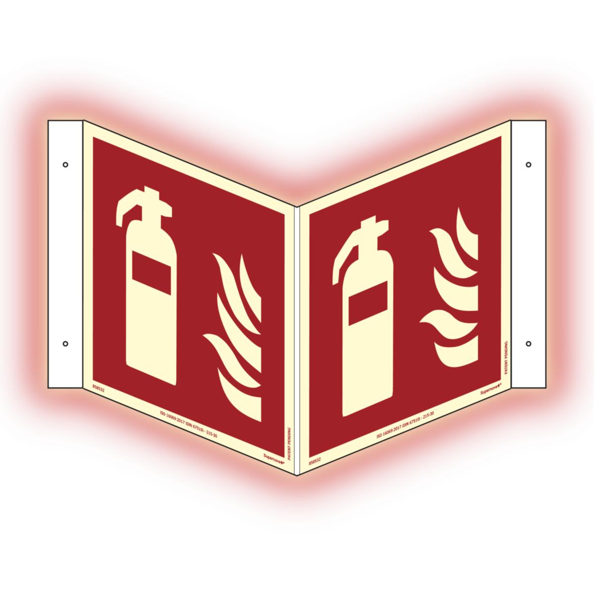 Skilt Systemtext Supernova+® Brannslukker Vinklet