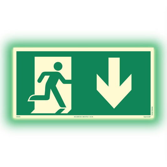 Skilt Systemtext Supernova+® Rømning Ned