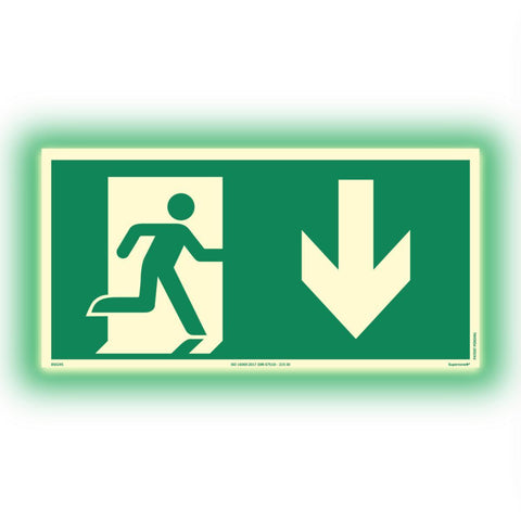 Skilt Systemtext Supernova+® Rømning Ned