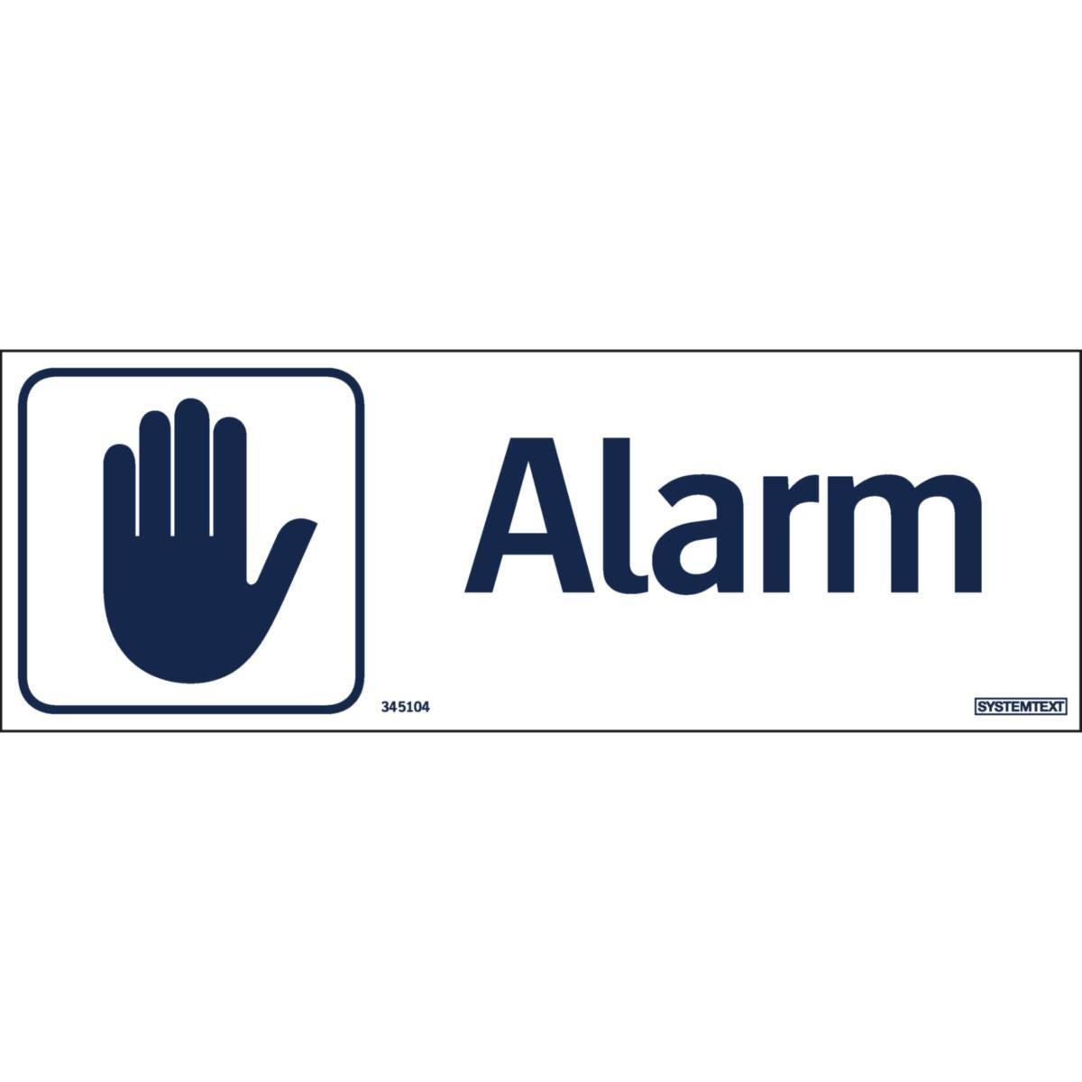 Skilt Systemtext "Alarm"
