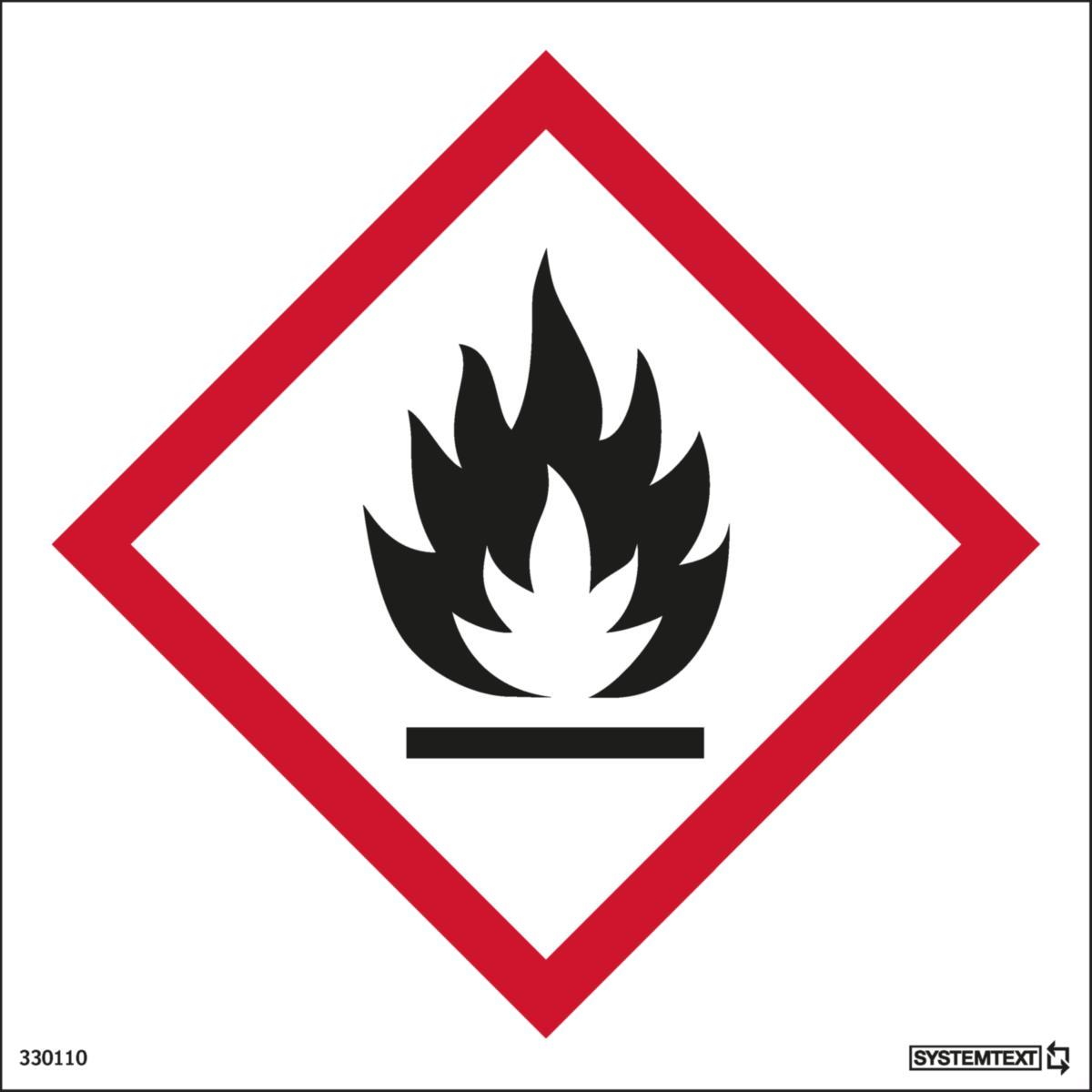 Skilt Systemtext Faresymbol - Brannfarlig