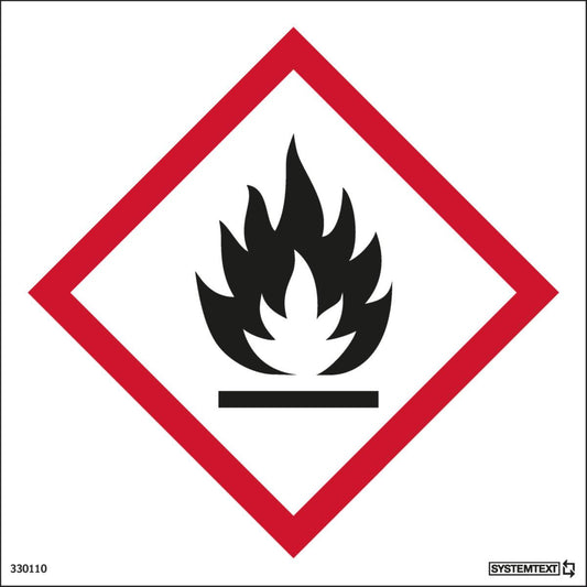 Skilt Systemtext Faresymbol - Brannfarlig