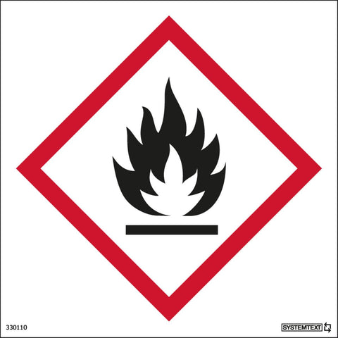 Skilt Systemtext Faresymbol - Brannfarlig