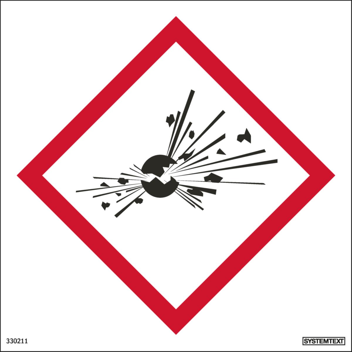 Skilt Systemtext Faresymbol - Eksplosjonsfarlig