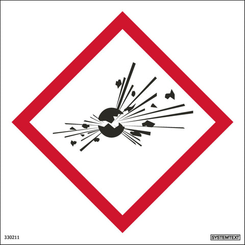 Skilt Systemtext Faresymbol - Eksplosjonsfarlig