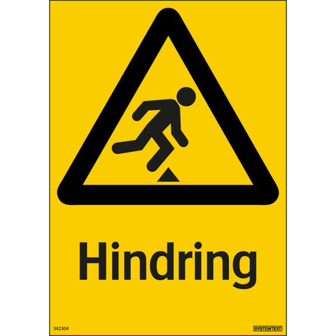 Skilt Systemtext "Hindring"