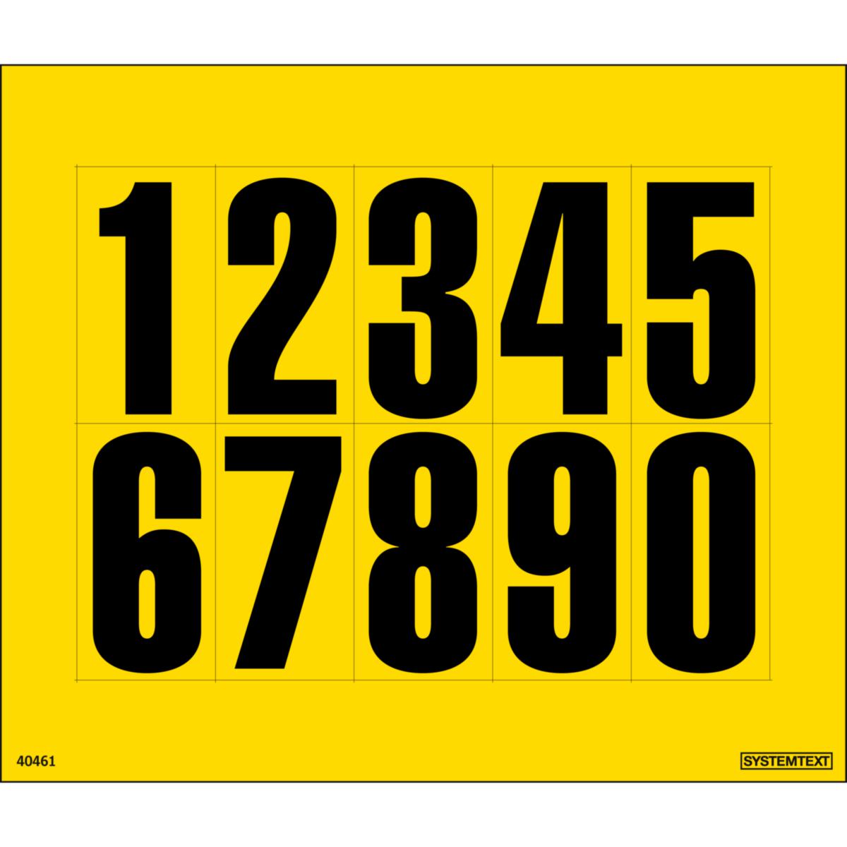 Dekal Systemtext Tallmerking Lagertall 0-9 10 stk/ark