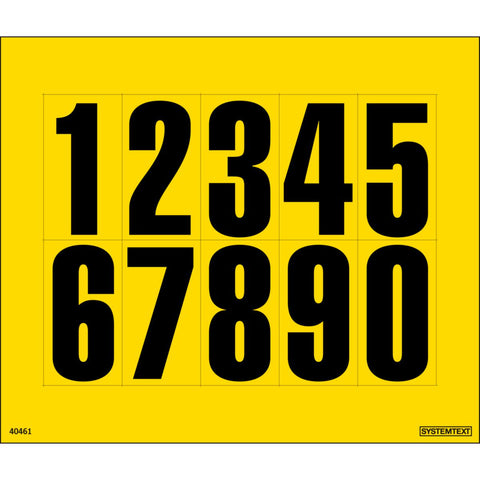 Dekal Systemtext Tallmerking Lagertall 0-9 10 stk/ark