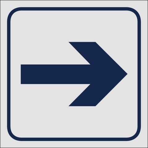 Skilt  Systemtext "Pil rett!