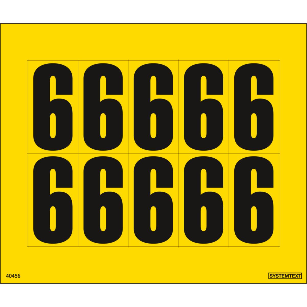 Dekal Systemtext Tallmerking nummer "6" 10 stk/ark