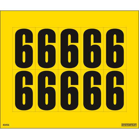 Dekal Systemtext Tallmerking nummer "6" 10 stk/ark