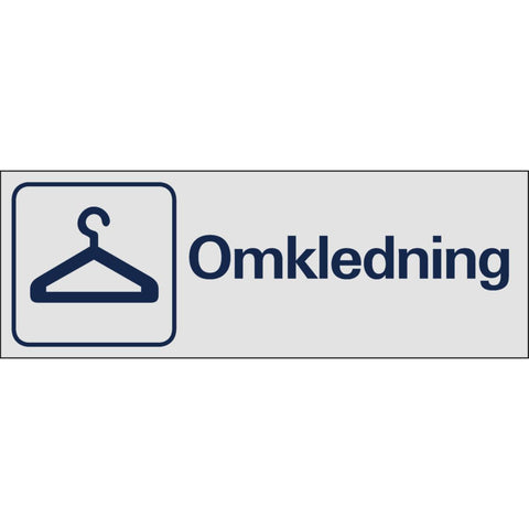 Skilt Systemtext "Omkledning"
