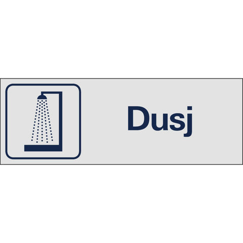 Skilt Systemtext "Dusj"