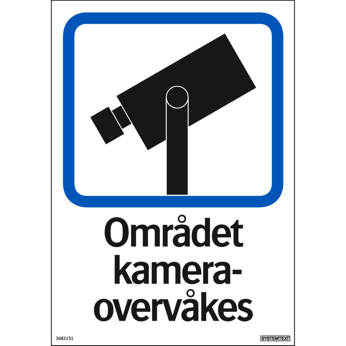 Dekal Systemtext "Området kameraovervåkes"