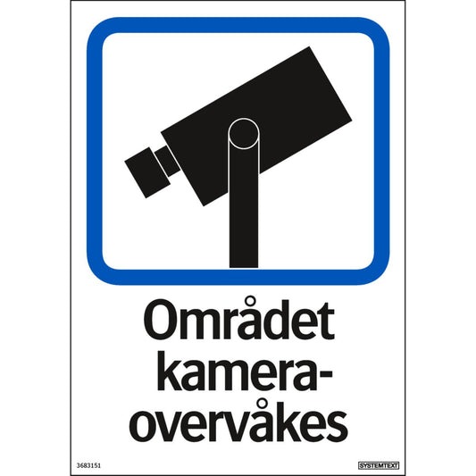 Dekal Systemtext "Området kameraovervåkes"