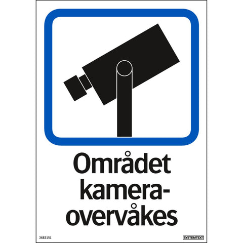 Dekal Systemtext "Området kameraovervåkes"