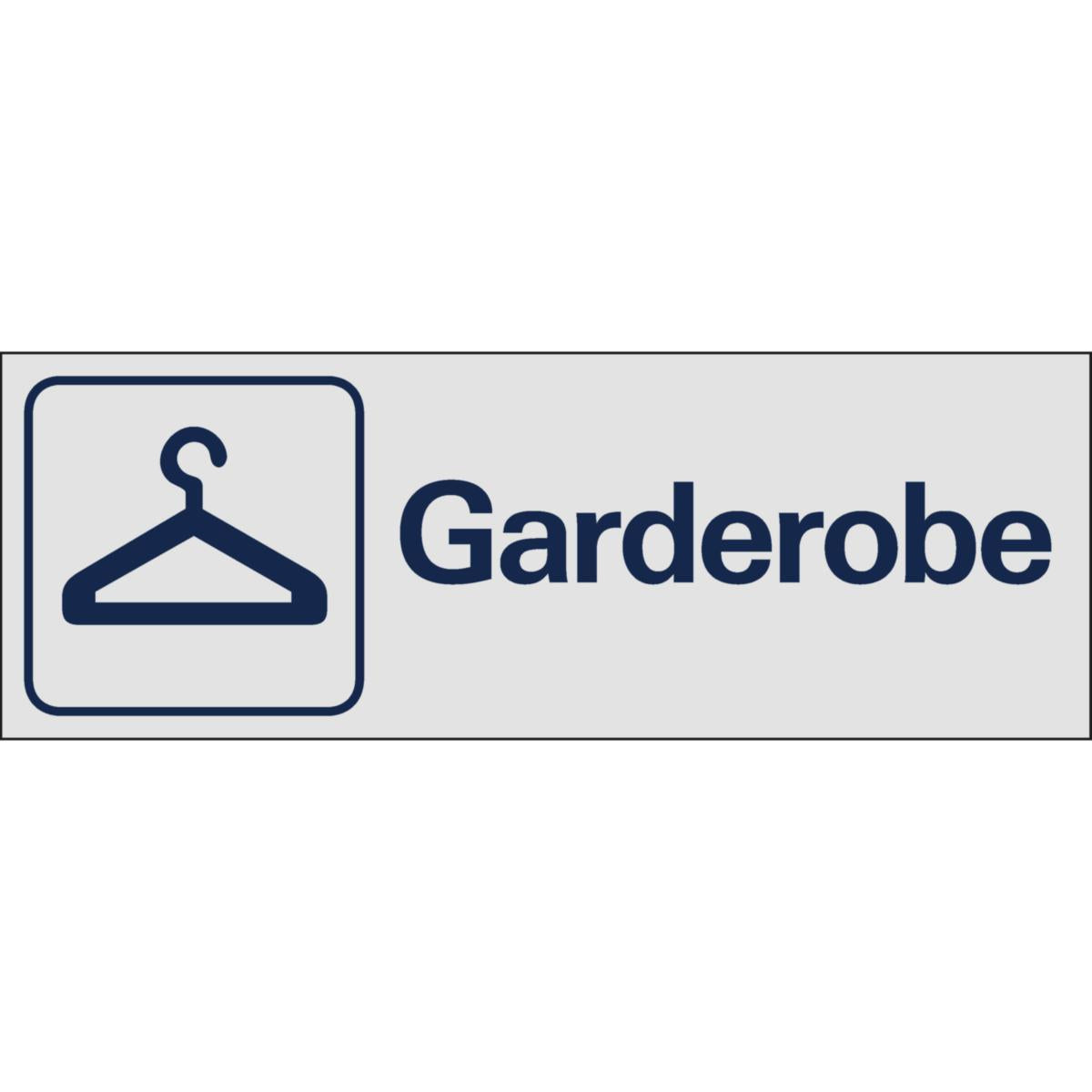Skilt Systemtext "Garderobe"