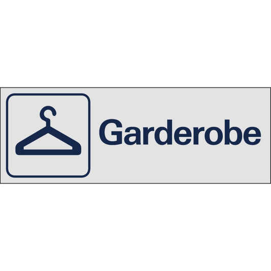Skilt Systemtext "Garderobe"