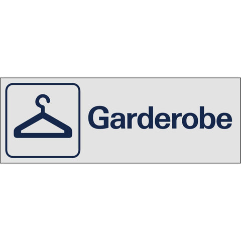 Skilt Systemtext "Garderobe"