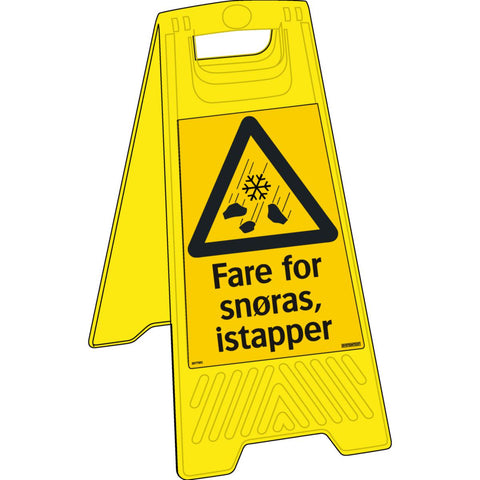 Gulvskilt Systemtext "Fare for snøras, istapper"
