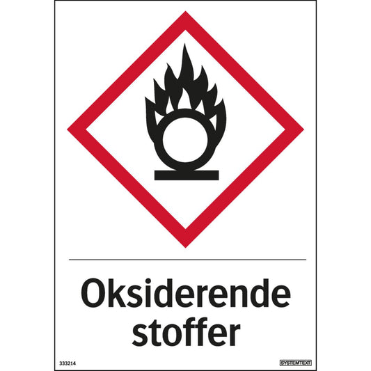 Skilt Systemtext "Oksiderende stoffer"