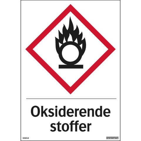 Skilt Systemtext "Oksiderende stoffer"