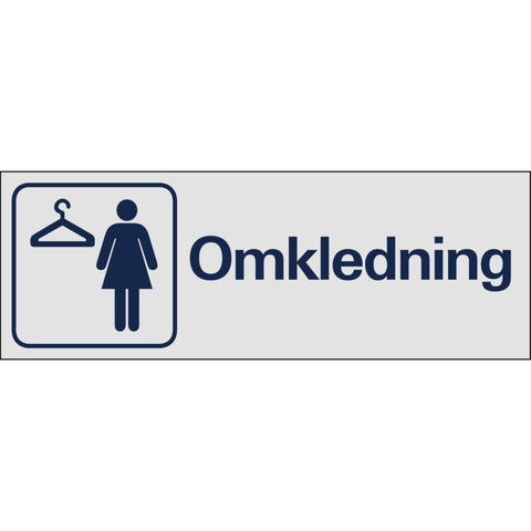Skilt Systemtext "Omkledning" dame