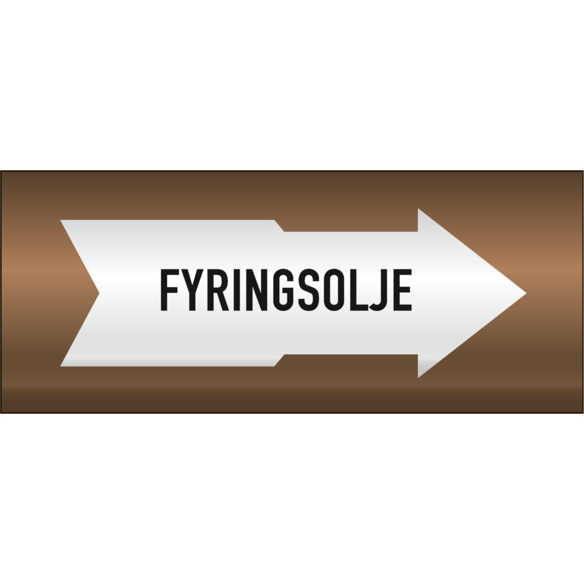 Rørmerking Systemtext "Fyringsolje" Pil
