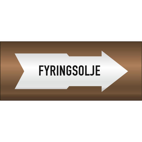 Rørmerking Systemtext "Fyringsolje" Pil