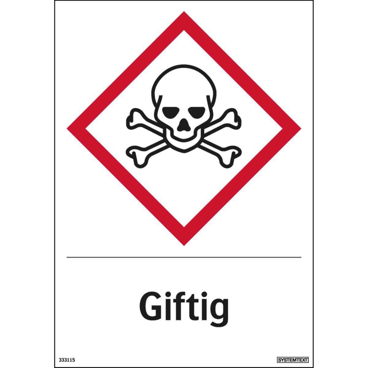 Dekal Systemtext "Giftig"